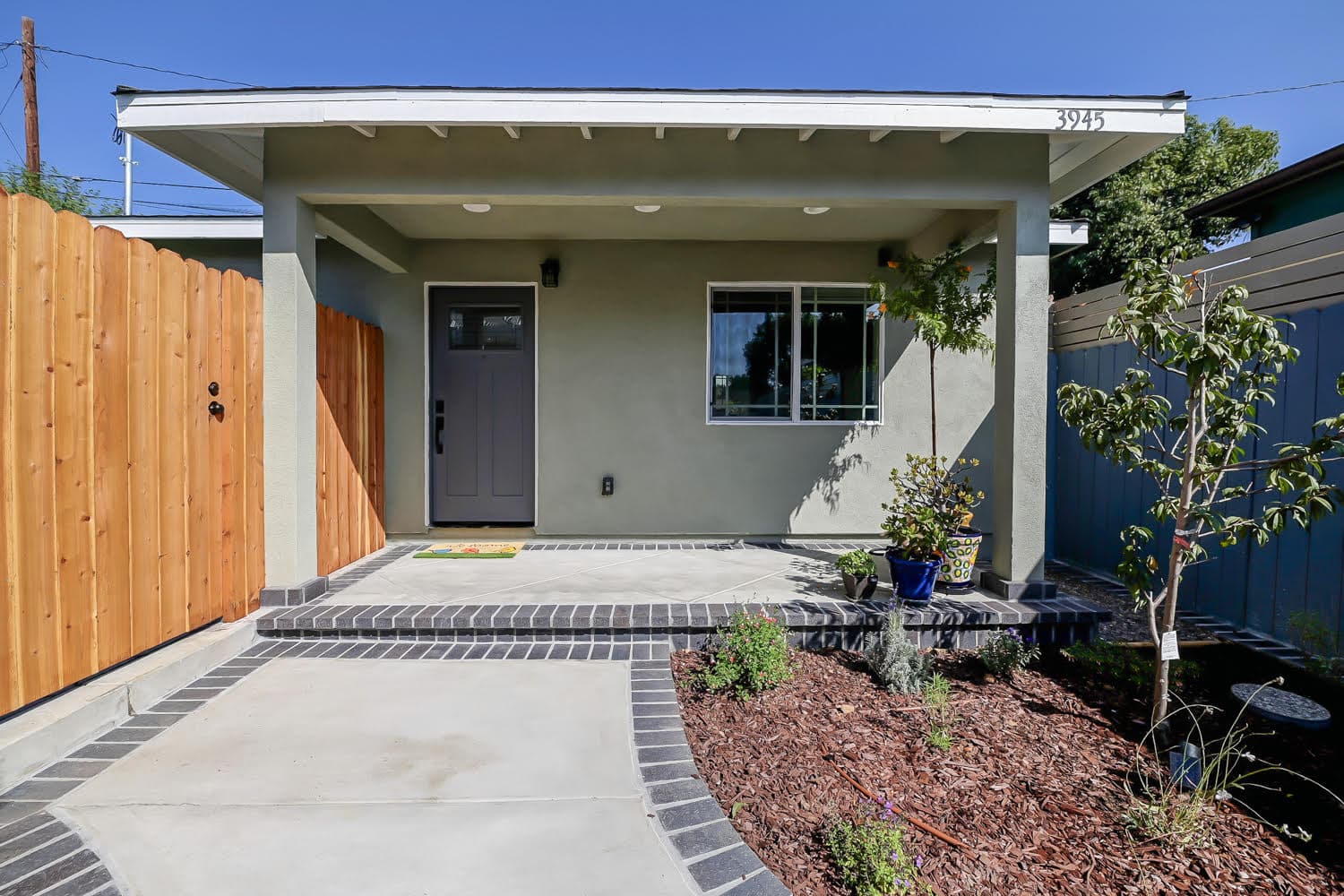 Modern ADU front elevation built by Navarro's Custom Homes & ADUs in Southern California
